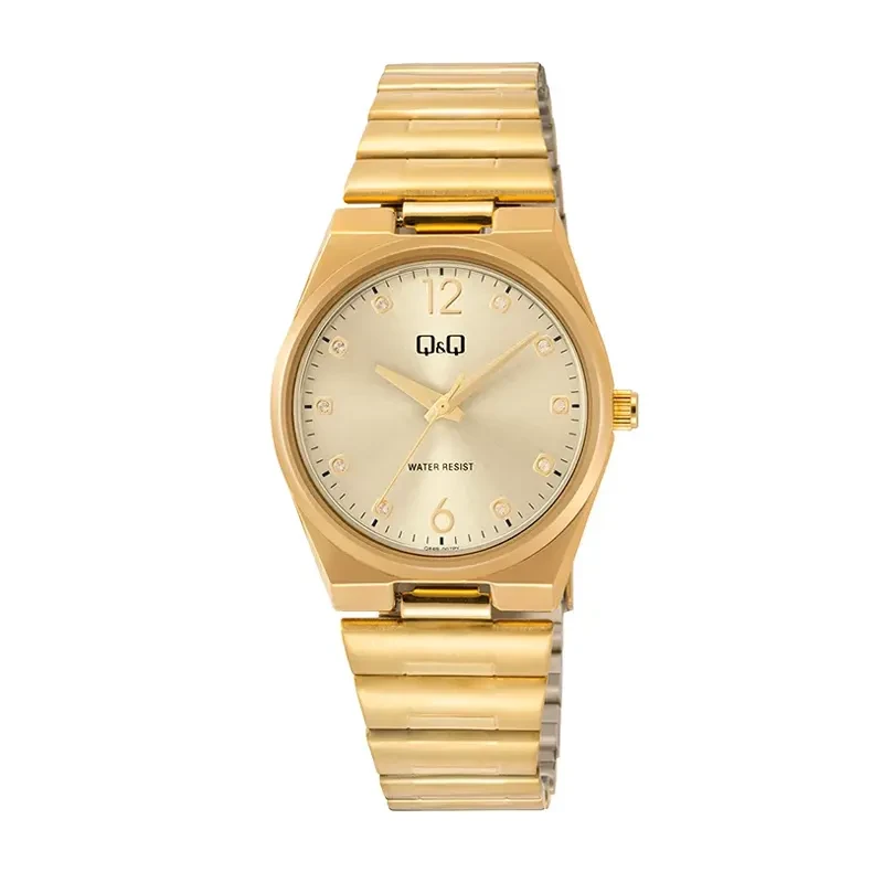 Q&Q Gold Dial Ladies Watch- Q84B-007PY